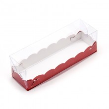 Коробка для макарун 19х5,5х5,5см Волна красная